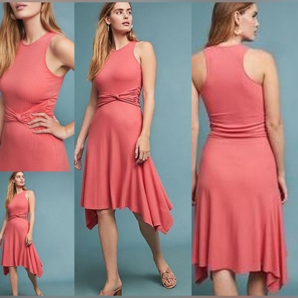 NWT Anthropologie Ribbed Kingsolver Midi Dress, Size L‎